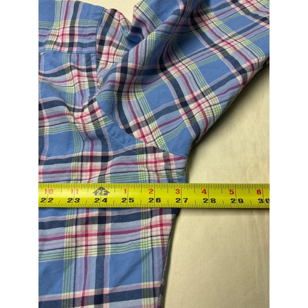 Ralph Lauren Mens XL Classic‎ Fit Plaid Button Down Shirt Blue Pink Multi Color